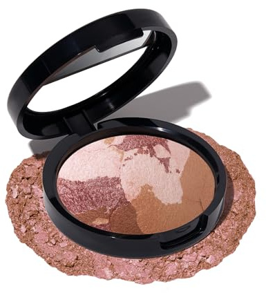 LAURA GELLER NEW YORK Baked Blush-n-Bronze Marbleized 2-in-1 Sculpting Bronzer Blush - Earthy Bronze - Contour Face with a Radiant Flush