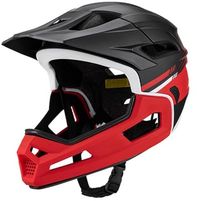 F Fityle Casco Integrale da Bici Fodera Lavabile Rimovibile Attrezzatura da Ciclismo Casco da Mountain Bike per Donne Uomini attività all'aperto per Adulti, Rosso Nero