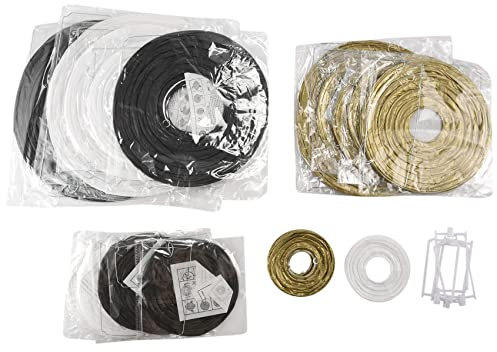 Quisiete Linternas de Papel Decorativas del Partido 20 Piezas Negro Redondo Linterna Japonesa/China Papel de Linterna para Boda la DecoracióN al Aire Libre