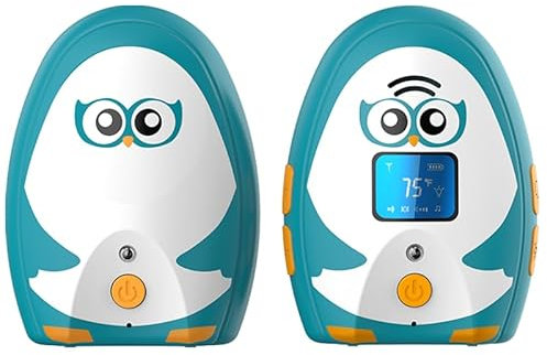 TimeFlys Audio Babyphone Mustang OL Tragbare Gegensprechanlage Lange Reichweite bis zu 300M Temperaturüberwachung Schlaflieder Vibration LCD Display 2 Kabel 2 Sets Wiederaufladbare Batterien