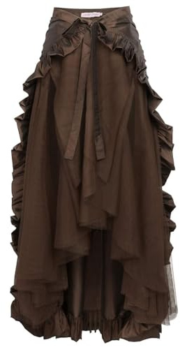 FQLGJMY Dam medeltida viktoriansk volangkjol renässans gotisk steampunk pirat höga låga kjolar halloween cosplay kostym