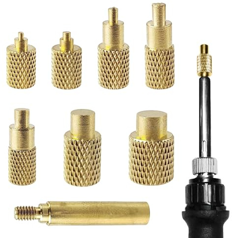 Uryxery Inserts filetés, Embouts à souder - Lot de 7 avec Adaptateur, compatibles fers 936 900M T18, Tailles M2 à M8, Impression 3D PLA PETG ABS