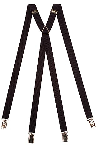 Olata Klassische X-förmige Hosenträger mit Clips – 2 cm breit. Schwarz