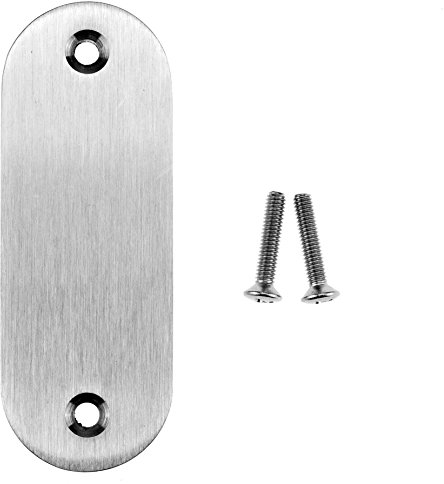 Drückerschild oval blind aus massivem Edelstahl V2A Bohrlochabstand 67 mm Blindrosette Blindschild