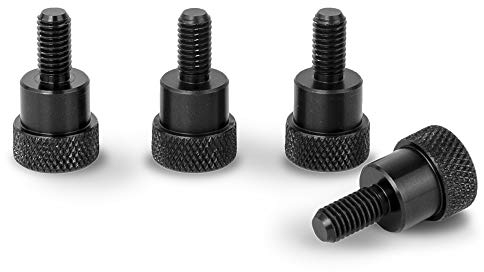 PrecisionGeek Tornillo Para Pulgar de Hombro de Aluminio Negro M5 x 10mm L-20mm 4pz