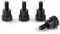 Aluminum Knurled Screws with Shoulder, M5 x 10mm, Total Length of Screw 20mm, Head Diameter 10mm - Set of 4 (Black)