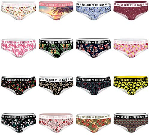 FREEGUN Culotte Fille Sport, Lot de 3, Noir MLT (14/16 Ans)