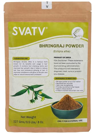 SVATV Bhringraj Pulver II Eclipta Alba II für seidige Haare Ausgezeichnete Haarspülung II 227 g, 0,5 lb, 8 oz