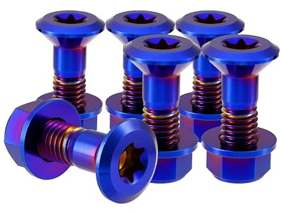 RISON-Titanium 6 Set Viti a Manovella Bulloni Corona in Titanio M8, Bulloni e Dadi Flangiati per Moto, Bulloni per Ruota Dentata, Bullone per Pignoni per Motocross, Moto