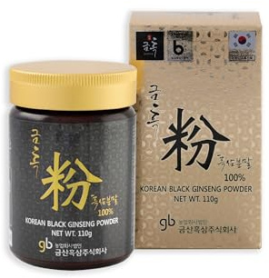 SAMSIDAE - Koreanskt svart ginseng-pulver, Ginseng-pulver Rg1, Rb1, Rg3 = 4 mg/g, minne och energirötter från 4 till 6 år, överlägsen kvalitet, 1 månads botemedel, 110 g
