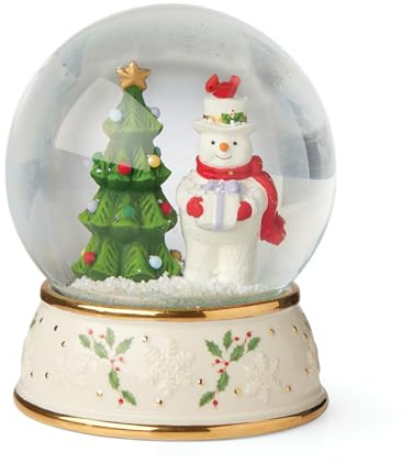 Lenox 894915 Happy Holly Days Snow Globe, Christmas & Holiday Decor