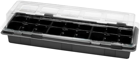 Garronda Mini Invernadero Caja de Cultivo para Plantas en Interiores Macetas de Cultivo GD-0043 (47x16 cm; Negro, 1 Pieza)