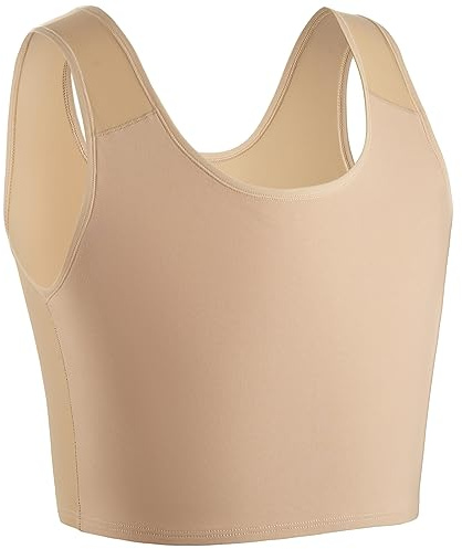 XUJI Half Chest Binder Transgender Compression FTM Pullover Design Binder (K, 3XL)