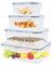 Coriver Frischhaltedosen mit Deckel, 8 Stück (4 Behälter + 4 Deckel), Wiederverwendbare Luftdichte Vorratsdosen, Plastikdosen Meal Prep Boxen, BPA-Frei Frischhalte, Küche Meal Prep Boxen Auslaufsicher