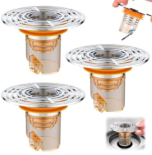 MisFun 3 Pièces Clapet Anti Odeur, Clapet Anti Odeur Douche avec Fermeture Automatique, 32-42 mm Anti Odeur Douche, pour Utilisation dans Les Cuisines, Salles de Bains, Salles de Machines a Lave