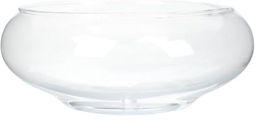 Lotus Bowl Planter, 6 Inch Round Clear Water Lily Glass Fish Bowl for Flower, Succulent, Hydroponic Plant, Home Decor