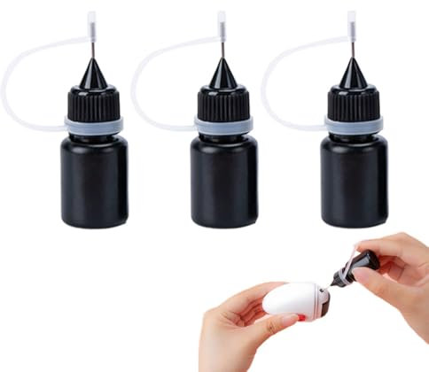 3 Stück Nachfülltinte Für Stempel, 5 Ml Schwarze Tinte Für Stempel Mehrzweck Ersatztinte Für Stempel Stempeltinte Multifunktionale Wasserfeste Nachfüllungen Stempelroller Zubehör