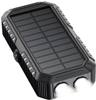 Solkraftbank, bärbar laddare, vev batteribackup, 20 000 mAh utomhus kraftstation med kablar kompassficklampa, SOS-ljusfunktion för vandring resor camping, USB-C-laddning