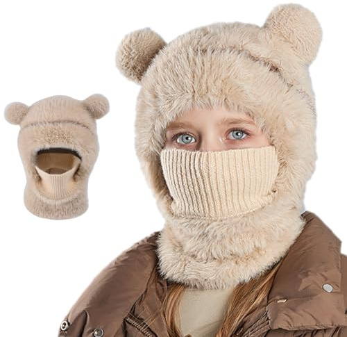 KASESSS Warmen Schlupfmütze Kinder, Winddicht Schalmütze Kinder, Sturmhaube Kinder Multifunktional, Balaclava Kinder, Schlupfmütze Mädchen Jungen, Mützenschal KinderS für Outdoor Radfahren Skifahren