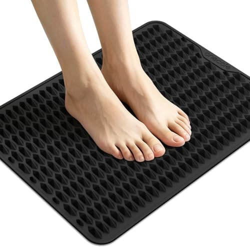 Tapis D'acupression pour Massage des Pieds, Tapis de Réflexologie Plantaire en Silicone, Tapis Portable pour Pieds pour Soulager la Fasciite Plantaire et Détendre les Muscles