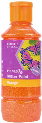Reeves 250ml Glitter Paint - Orange