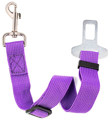 Neuftech Cane Cintura di Sicurezza Auto Regolabile per Cani Guinzaglio 60 cm Purple