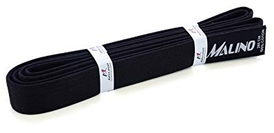 Malino Karate Belt Karate Plain Martial Arts Belt Judo belt 100% Cotton 4.2cm Sizes (Black, 260cm)