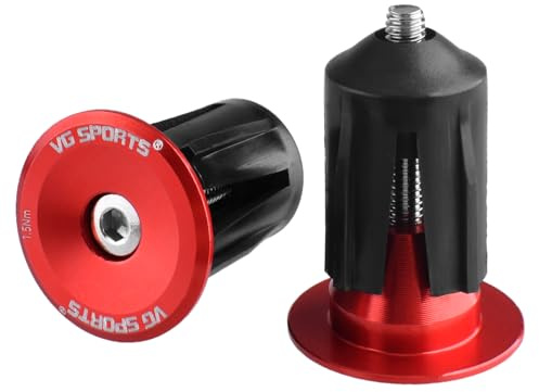 TRIWONDER Tapones de Manillar Bicicleta 2 Piezas Extremos para Manillar de Bicicleta Aleación de Aluminio para Bicicletas de Carretera Montaña BMX MTB (Rojo - 23,5 mm - 1 par)