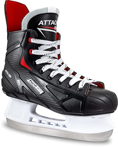 Botas - Attack 191 - Herren Eishockey Schlittschuhe | Made in Europe (Tschechien) | Farbe: Schwarz/Rot/Weiß, Herren 4