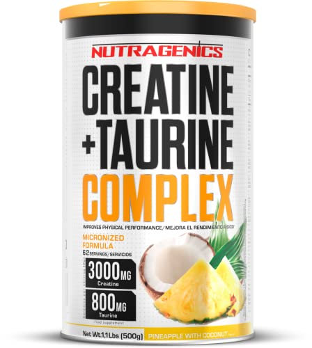 Creatin Monohydrat Pulver - 500 g - Creatine Monohydrate - CREATINE + TAURINE - Creatin Pulver - Creatine Monohydrate Pulver - Creatin Monohydrat - Kreatin Monohydrat (Ananas Kokosnuss)