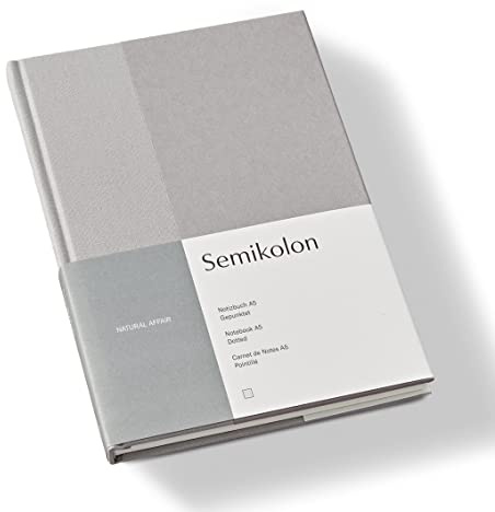 Semikolon 368740 Notizbuch Natural Affair A5 dotted - 176 Seiten, cremeweißes Papier - Lesezeichen - Moonstone