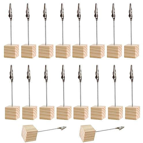 Sctmda Fotoständer 20 Stück Fotoaufsteller Fotohalter mit Klammern Memo Clip Halter Fotohalter Clip Einzeln Tischkartenhalter Memohalter Klammer Fotohalter Ständer Fotohalter Holz Kartenhalter Tisch