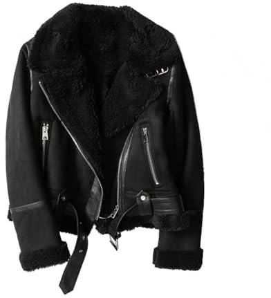 Abrigo de cuero sintético corto para mujer, abrigo marrón recortado para invierno, chaqueta integrada de piel vintage, cremallera, solapa, manga larga, chaquetas femeninas, ropa exterior elegante