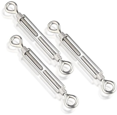 Qjaiune Tenditori M10, tenditori per occhielli e occhi, in acciaio inossidabile 304, tenditore regolabile per funi metalliche, tenditore resistente per tensione di funi metalliche, parasole e