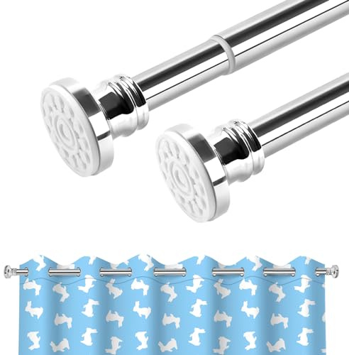 BreeRainz Barra Cortina Ducha 110 a 290Cm Extensible Barra de Cortina sin Taladro Barra de Ducha Palo Cortina para Ventana Baño Armario Ropero Cocina Balcón Puerta, Acero Inoxidable
