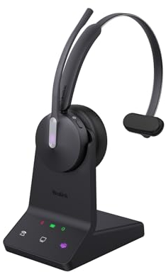 Yealink WH64 Mono Teams Headset inkl. Basisstation - Ideal für Microsoft Teams, Komfortables EIN-Ohr-Design, Rauschunterdrückung, USB-Anschluss