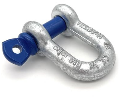 Schäkel gerade mit Augbolzen – 2t Tragkraft – 2 Stück – Stahl feuerverzinkt, korrosionsbeständig – Bolzen Ø 16mm – zertifiziert & hochbelastbar – Größe & Menge wählbar – 0,33t bis 25t (2t,2x)
