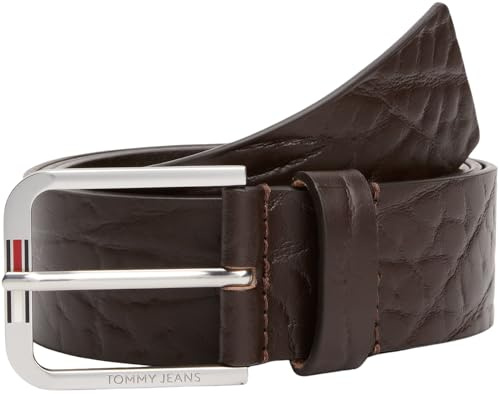 Tommy Jeans Fester Gürtel für Herren, Braun (Dunkelbraun), 90 cm