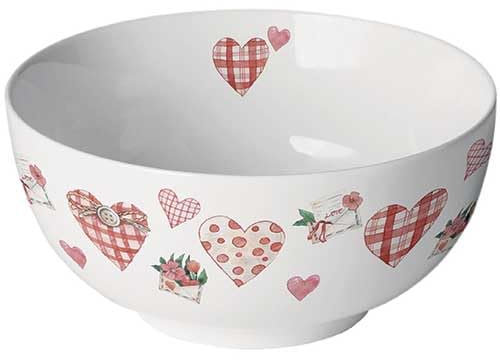 Ambiente Bol en porcelaine avec cœurs, environ 14 cm de diamètre, 0,4 l, bol Lovely Hearts