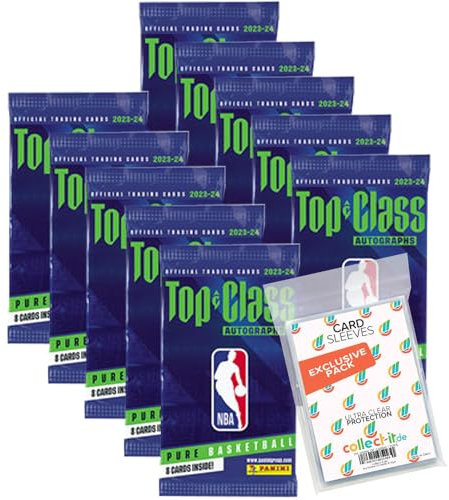 Bundle mit Top Class - NBA Pure Basketball - 2023/24-10 Booster + Exklusive Collect-it Hüllen