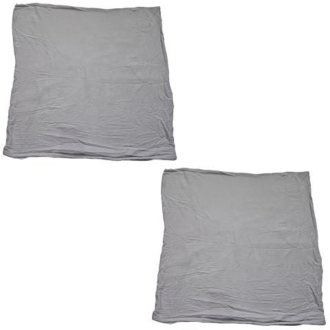 2er Set Kissenbezug 80x80 cm Kopfkissenbezug Kissenhülle 100% Baumwolle mit Reißverschluss Made in Germany (Hellgrau Musselin)