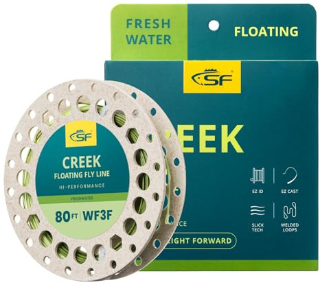 SF Floating Creek Fly Line Double Welded Loop with Spool Trout Fly Fishing Line Pale Green/Mint 80FT WF0F 1F 2F 3F 4F 5F