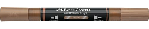 Faber-Castell Multimark Acrylic Dual Marker Colour 252, Copper, Art Set Supplies, Water-Based Acrylic Marker Pen, Double Ended, Bold & Fine Tip, Art Markers, Colouring Pens, Highlighters