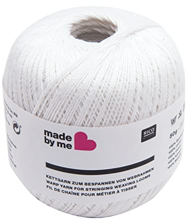 Rico Design Kettgarn 50g Webrahmen Garn Weiß