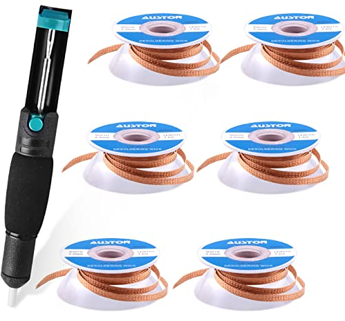 SIQUK Lot de 7 Pièces Pompe à Dessouder et Tresse à Dessouder pour Enlever la Soudure