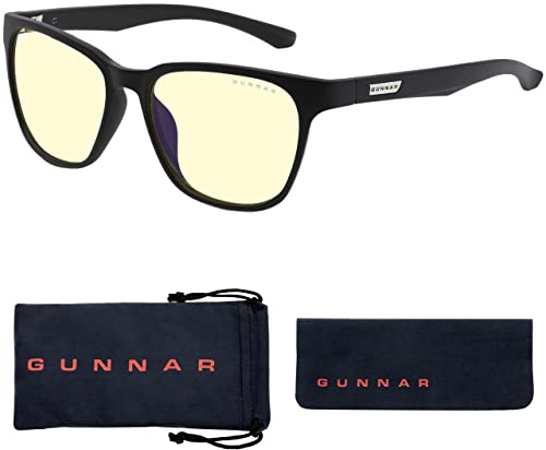 Gunnar Gaming and Computer Eyewear - Berkeley, Frame Colour: Onyx, Lens Tint: Amber (Blocks 65% Blue Light & 100% UV Light) - Blue Light Blocking Glasses - Patented lens - Reduce eye strain & dryness