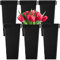 Kingrol 6 Pack Plastic Flower Vases, 33.5x17cm Tall Plant Pots, 13.25 Inch Multipurpose Flower Buckets, Accents Home Office Event Centerpieces Decor, Black