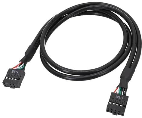 hgnxa Cable USB 2.0 de 9 pines hembra a hembra para placa base interna USB 2.0 de 9 pines a adaptadores hembra de 9 pines a hembra