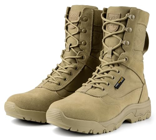 FREE SOLDIER Taktische Herrenstiefel 8 Zoll Leichte Kampfstiefel, Stivali Militari Uomo, Colore Sabbia, 40 EU