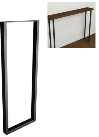 Amig - Patas para Mesas de Recibidor o Entrada - Pata Rectangular Metálica para Mesa de Estilo Industrial - Material: Acero - 800 x 300 x 40 mm - Resistencia y Durabilidad - Acabado en Negro Mate